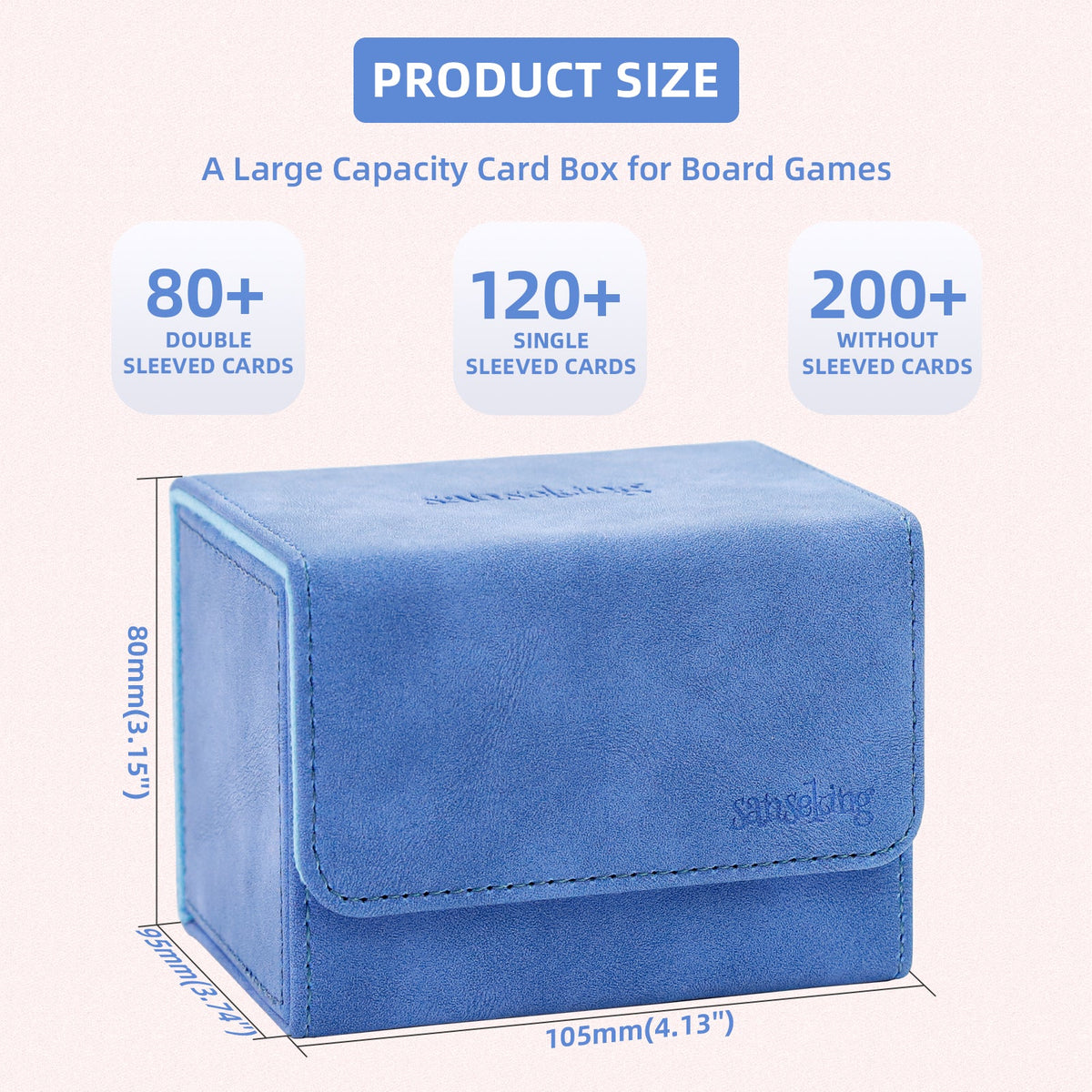 Leather Deck Box for TCG (Horizontal,Blue)