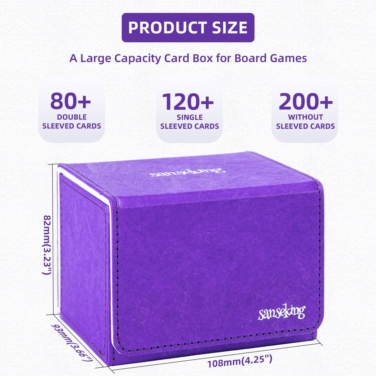 TCG Deck Box Fits 100+ yvek® (Horizontal,Purple)