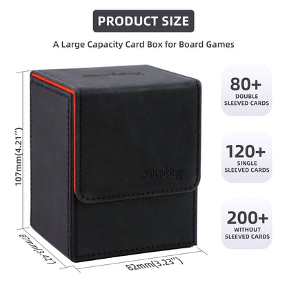 Leather Deck Box for TCG (Vertical,Black)