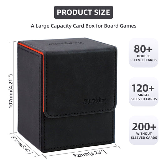 Leather Deck Box for TCG (Vertical,Black)