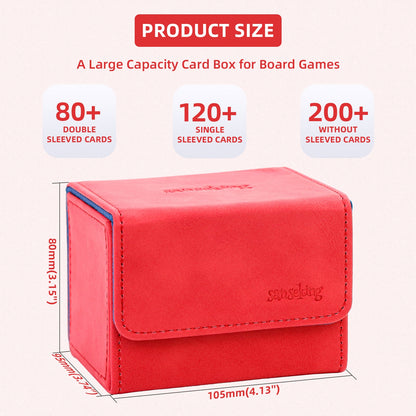 Leather Deck Box for TCG (Horizontal,Red)