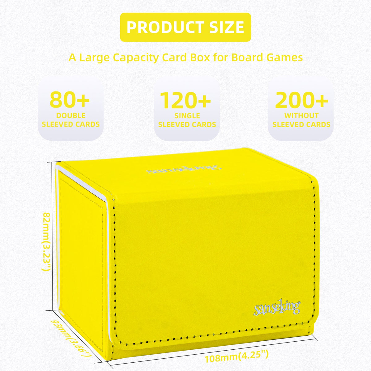 TCG Deck Box Fits 100+ yvek® (Horizontal,Yellow)