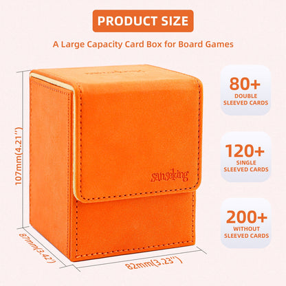 Leather Deck Box for TCG (Vertical,Orange)