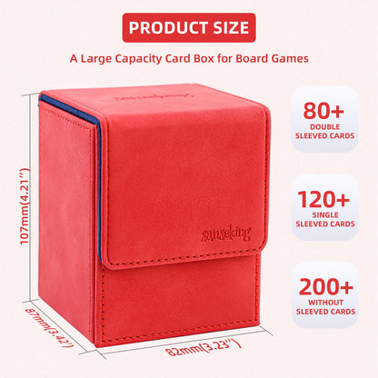 Leather Deck Box for TCG (Vertical,Red)
