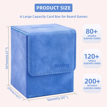 Leather Deck Box for TCG (Vertical,Light Blue)