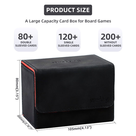 Leather Deck Box for TCG (Horizontal,Black)