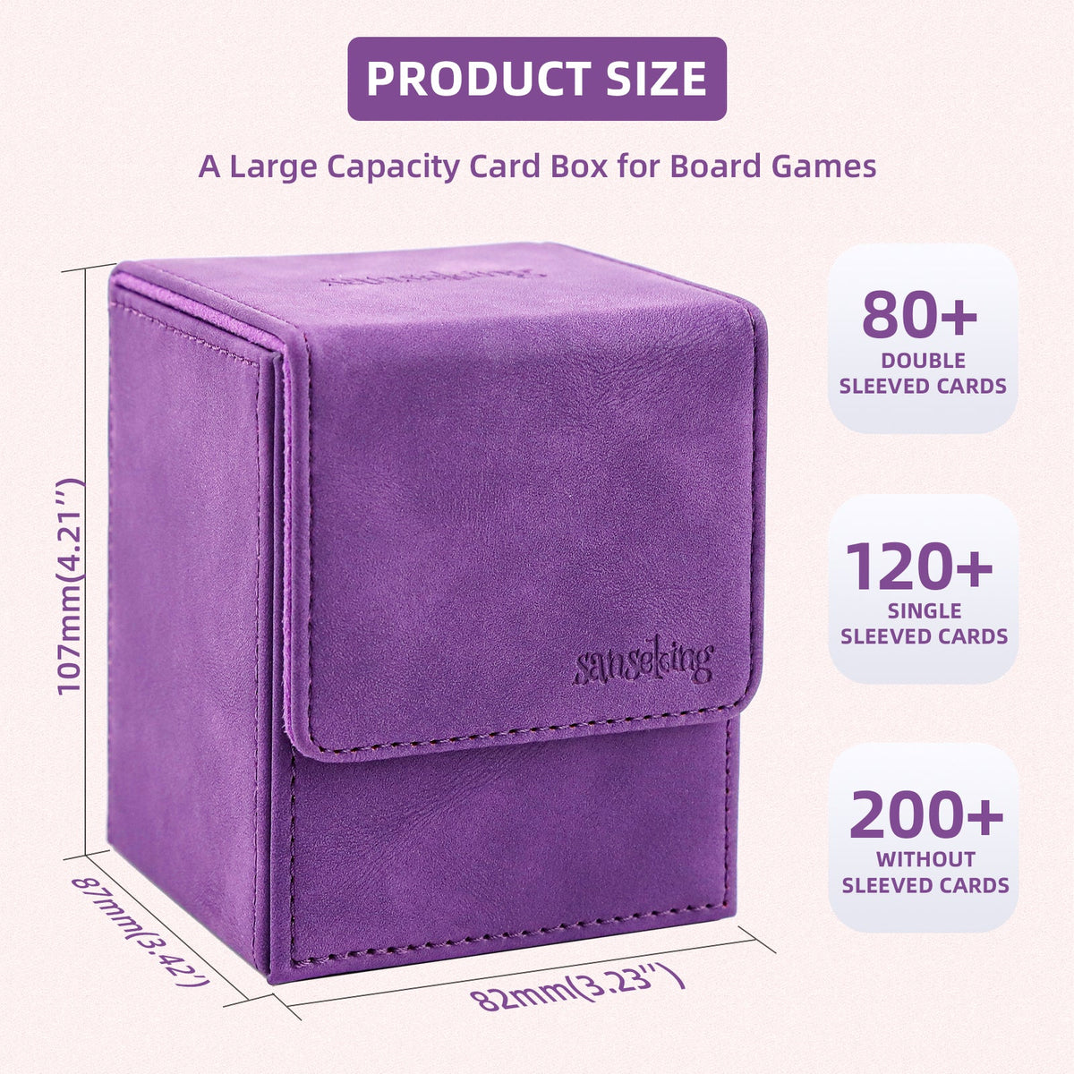 Leather Deck Box for TCG (Vertical,Purple)