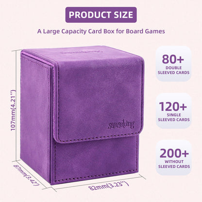 Leather Deck Box for TCG (Vertical,Purple)
