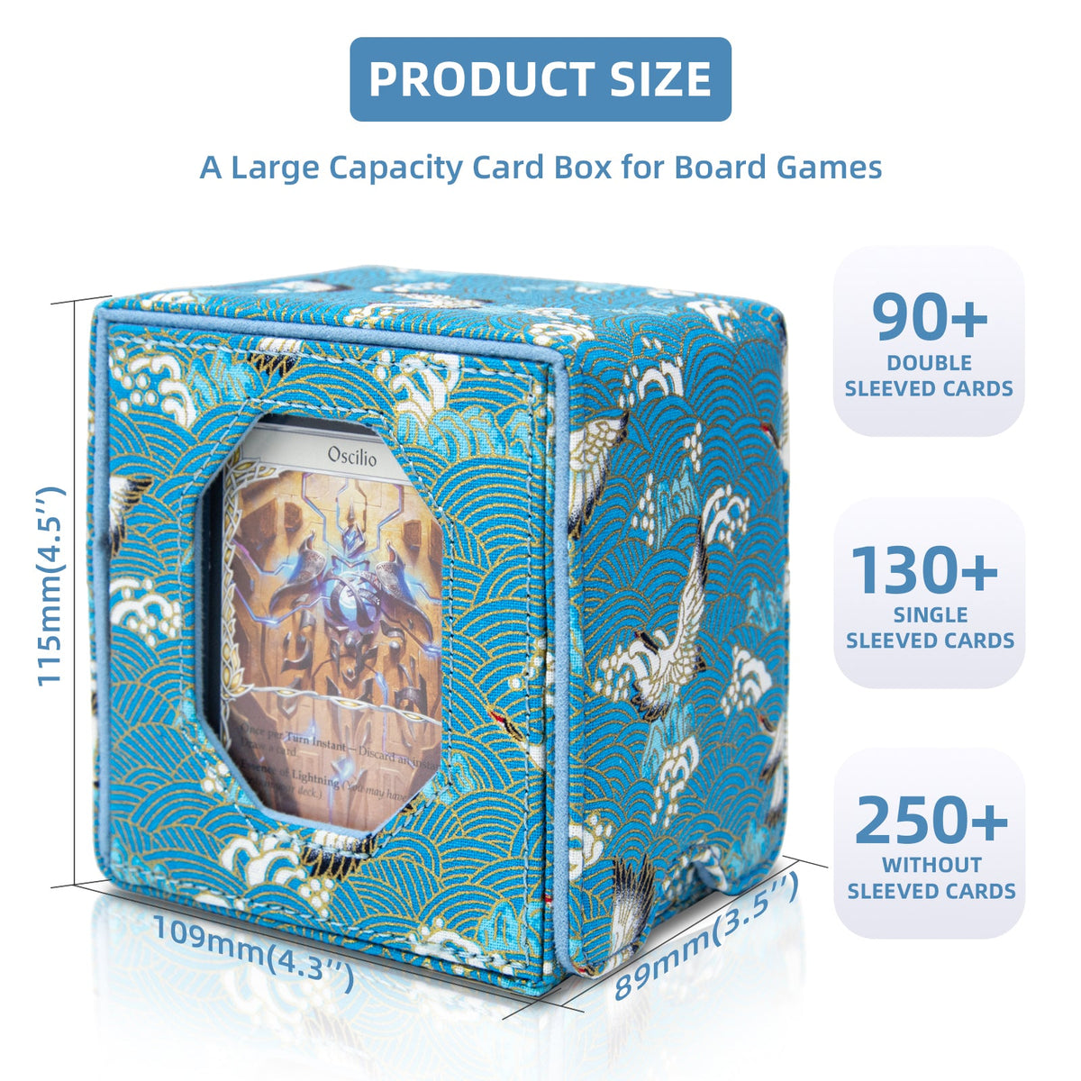 Satin Deck Box Fits 100+ (Light Blue)