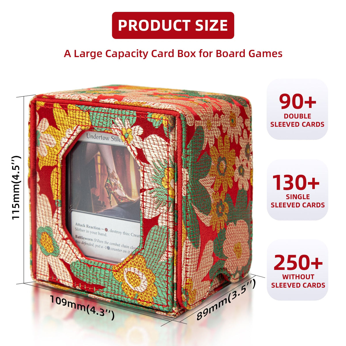 Satin Deck Box Fits 100+ (Red)