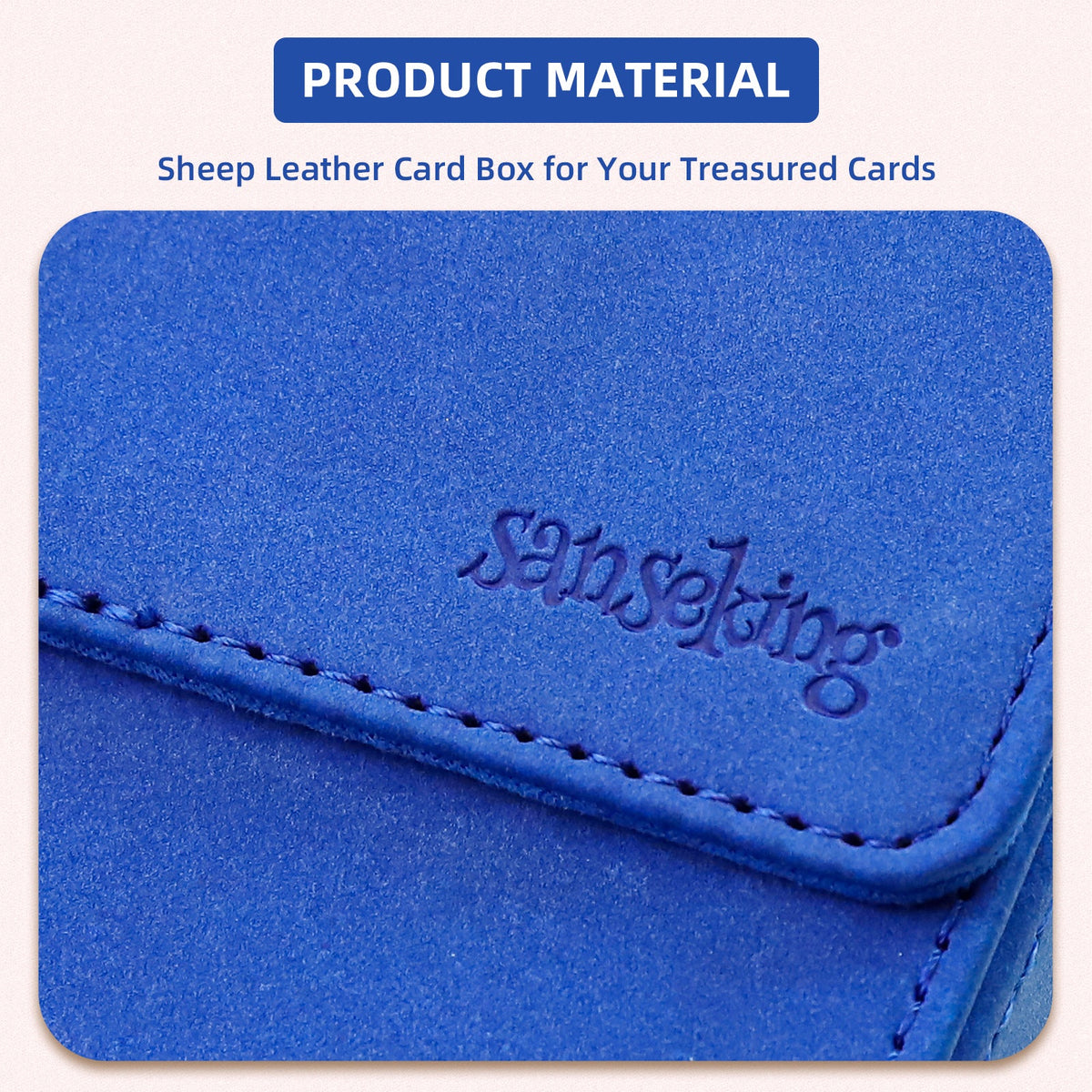 Leather Deck Box for TCG (Vertical,Dark Blue)