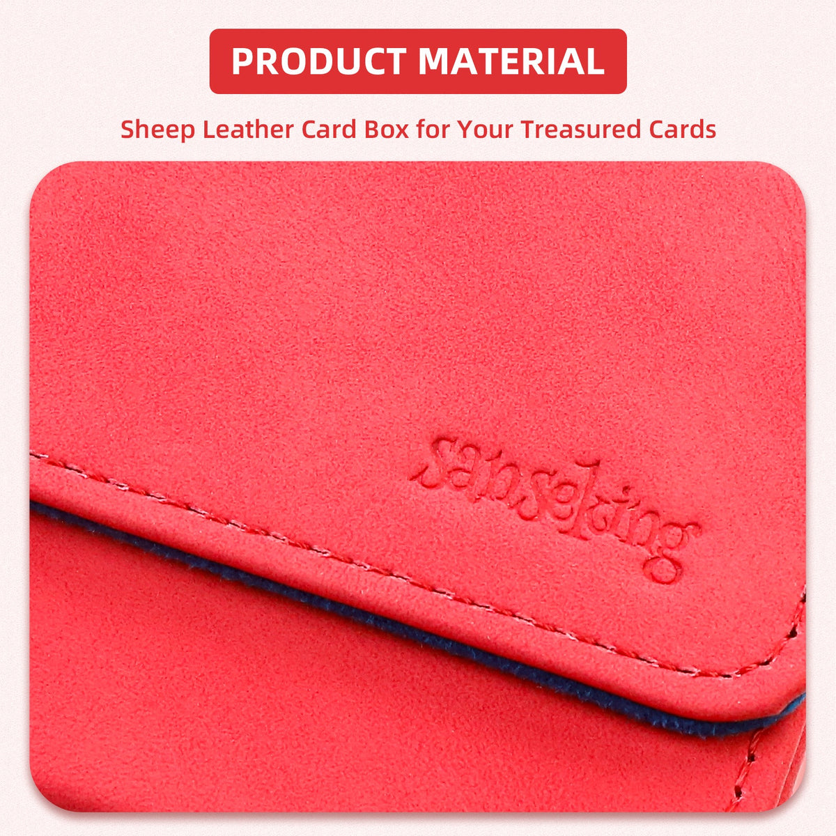 Leather Deck Box for TCG (Horizontal,Red)