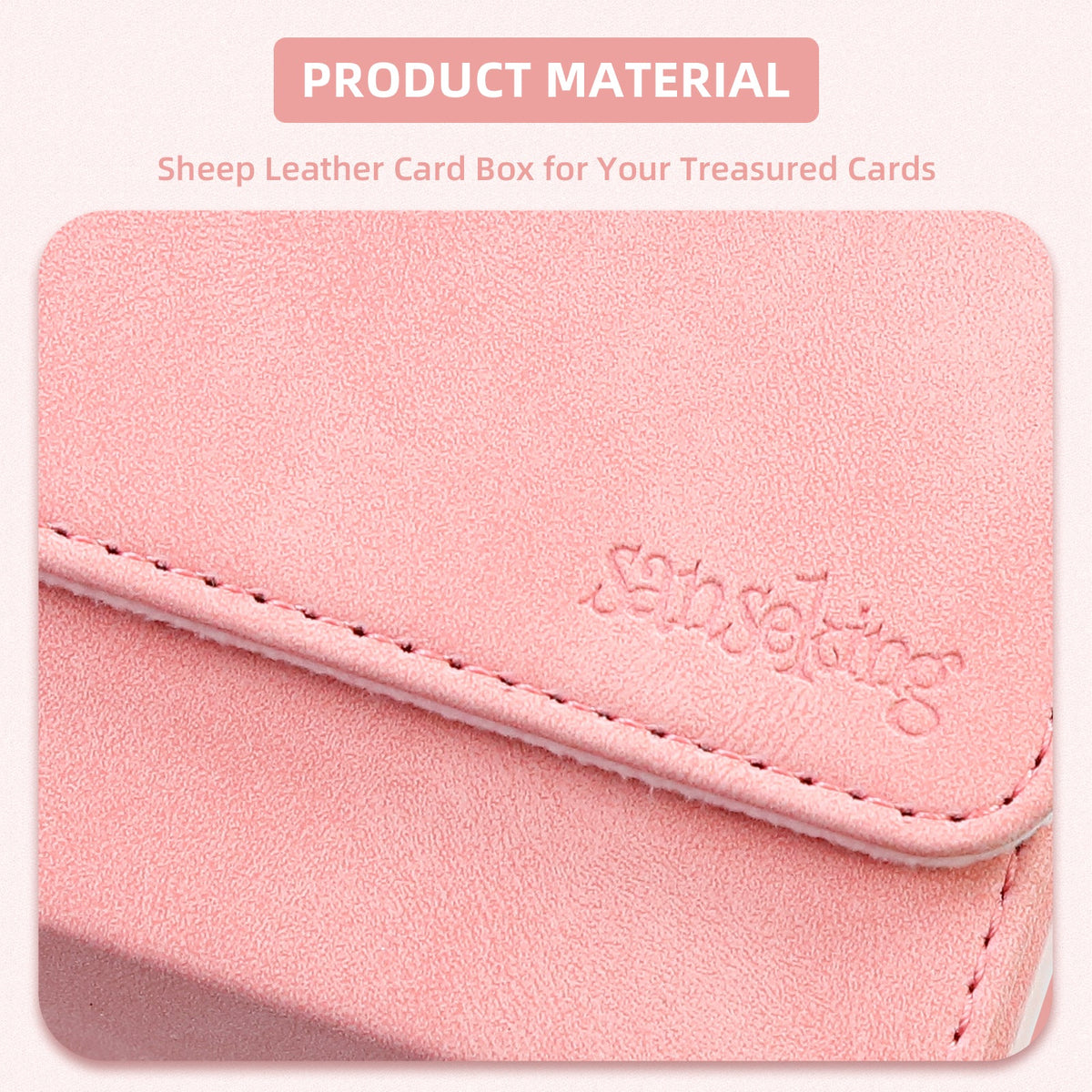 Leather Deck Box for TCG (Horizontal,Pink)