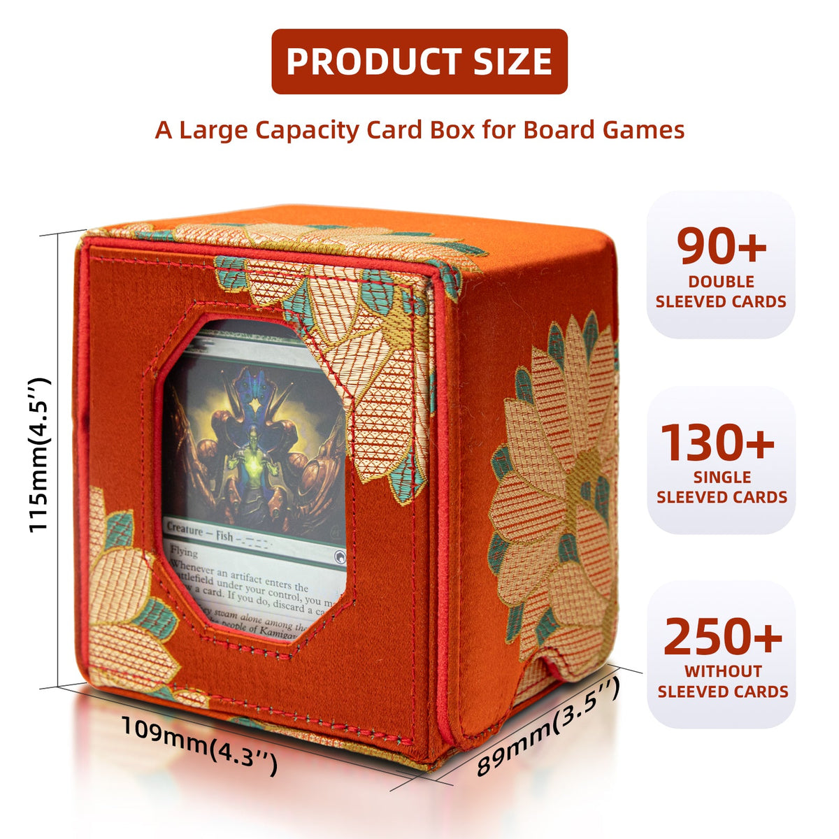 Satin Deck Box Fits 100+ (Orange)