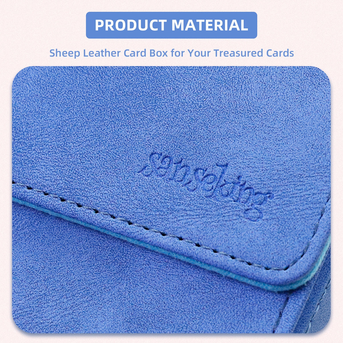 Leather Deck Box for TCG (Vertical,Light Blue)