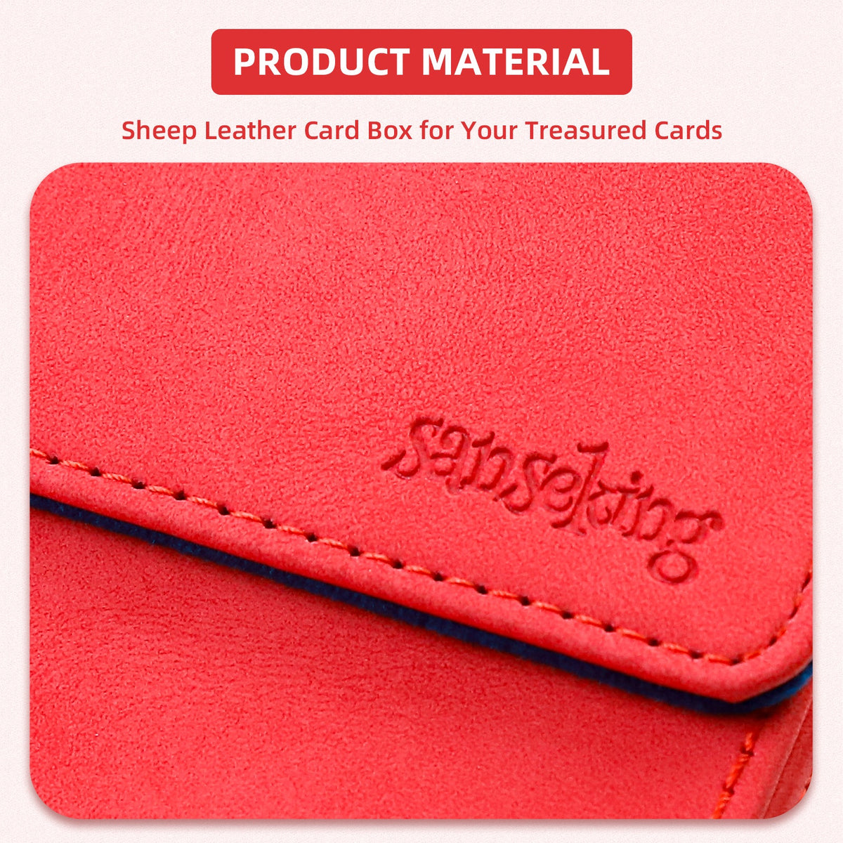 Leather Deck Box for TCG (Vertical,Red)