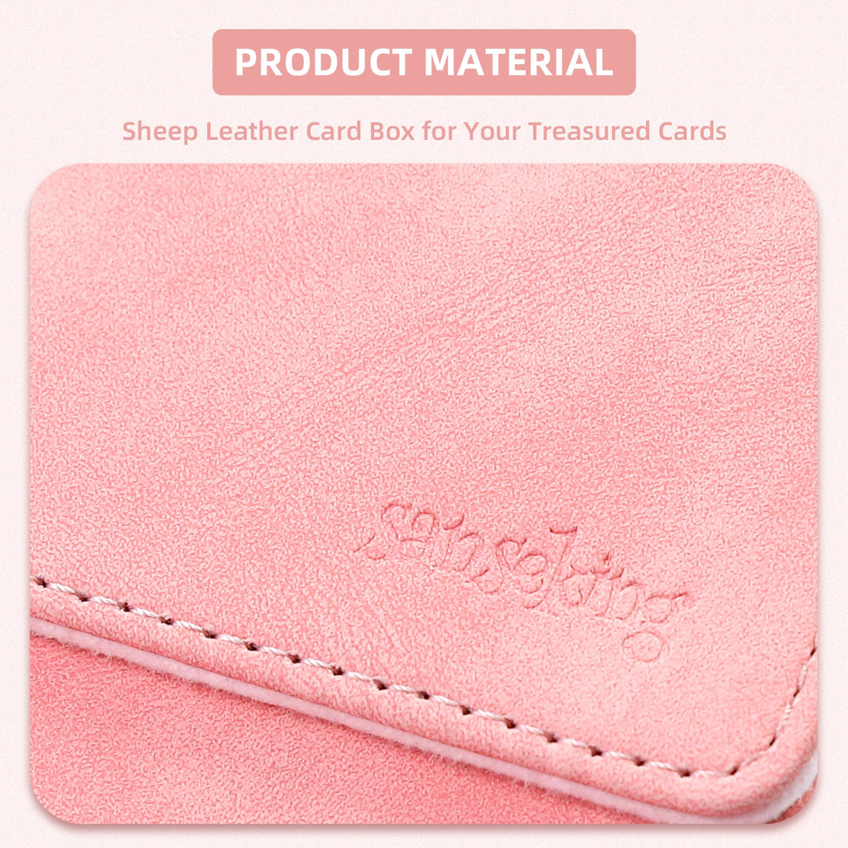 Leather Deck Box for TCG (Vertical,Pink)