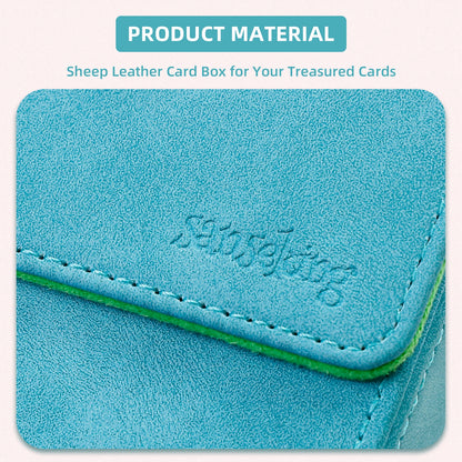 Leather Deck Box for TCG (Vertical,Cyan)