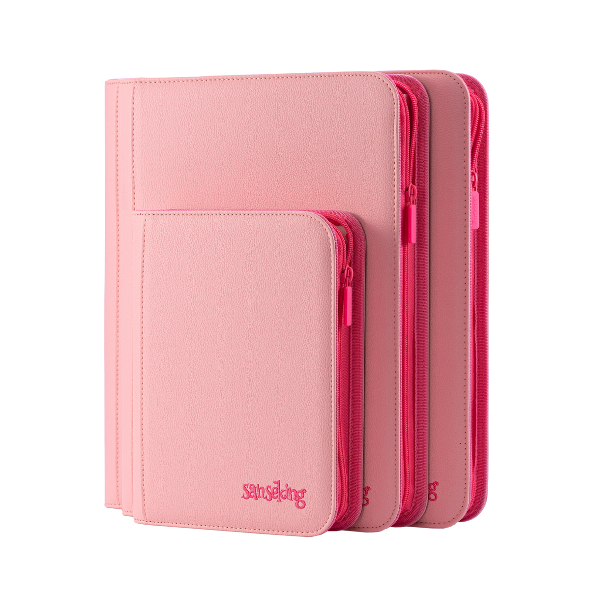 Pink Plaid 4/9/12-Pocket PU Binder