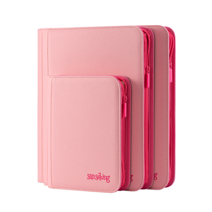 Pink Plaid 4/9/12-Pocket PU Binder