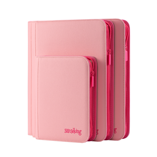 Pink Plaid 4/9/12-Pocket PU Binder