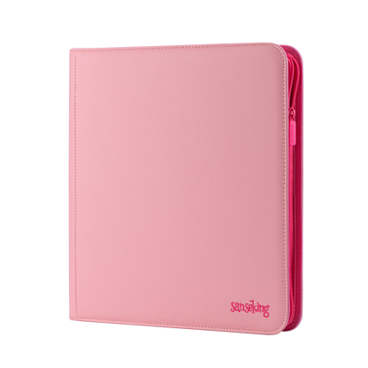 Pink Plaid 4/9/12-Pocket PU Binder
