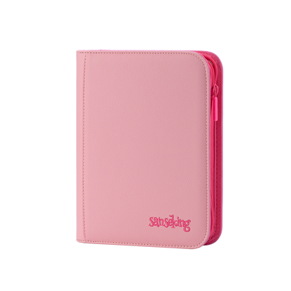 Pink Plaid 4/9/12-Pocket PU Binder