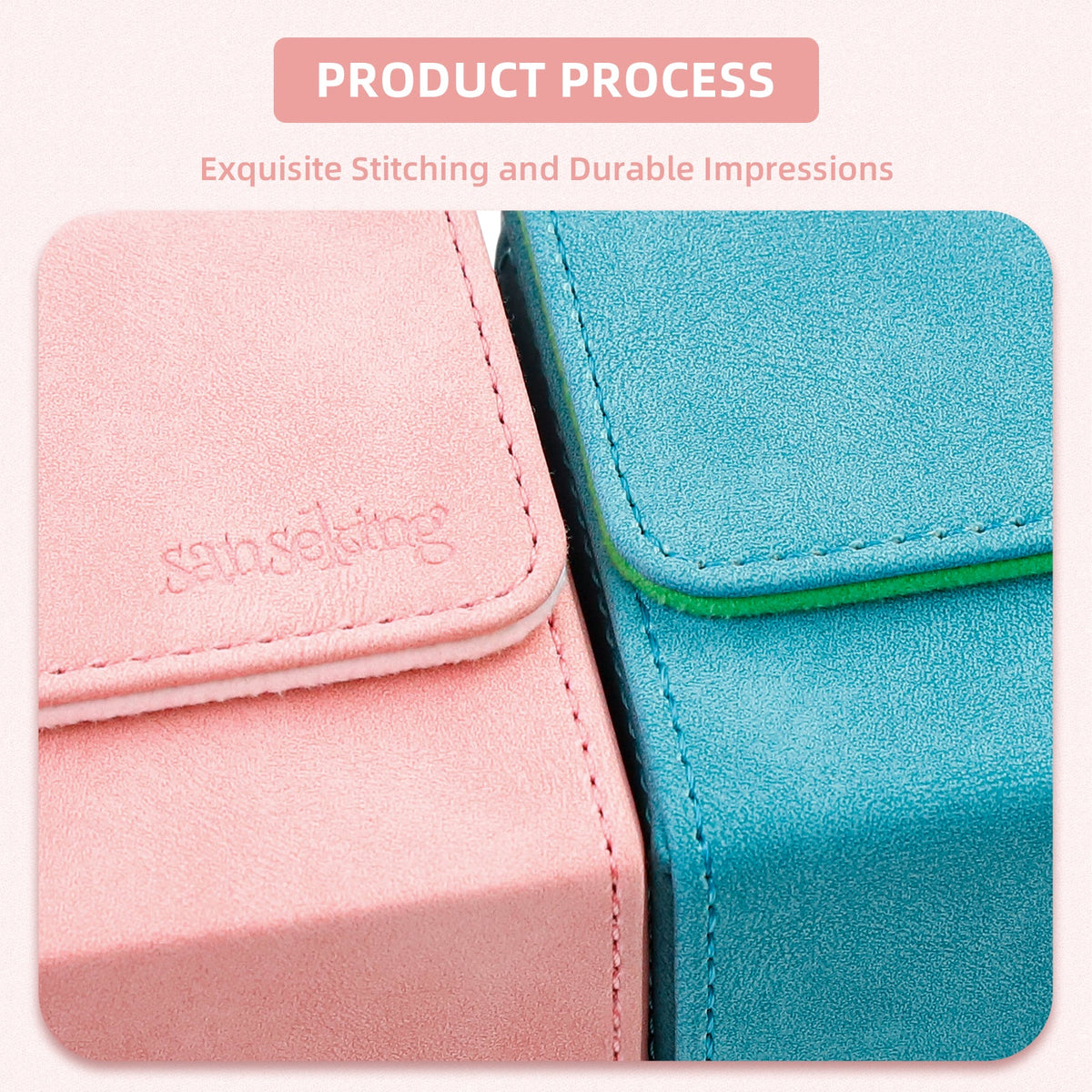 Leather Deck Box for TCG (Horizontal,Pink)