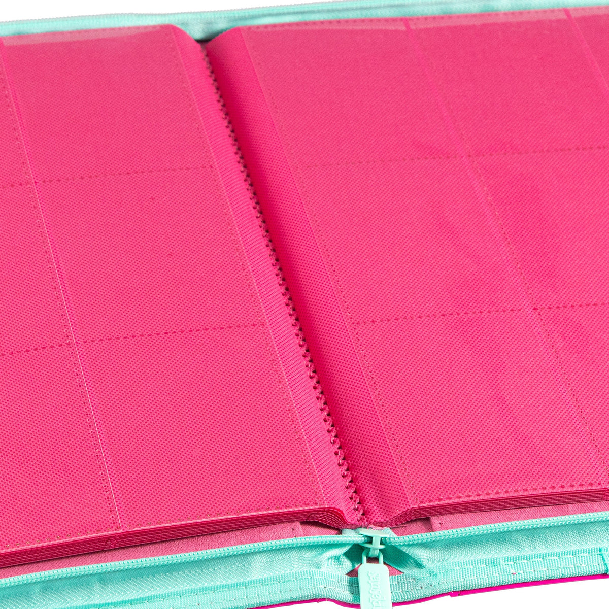 Coral Binder Series - PU Leather Zipper 9-Pocket Coral Red