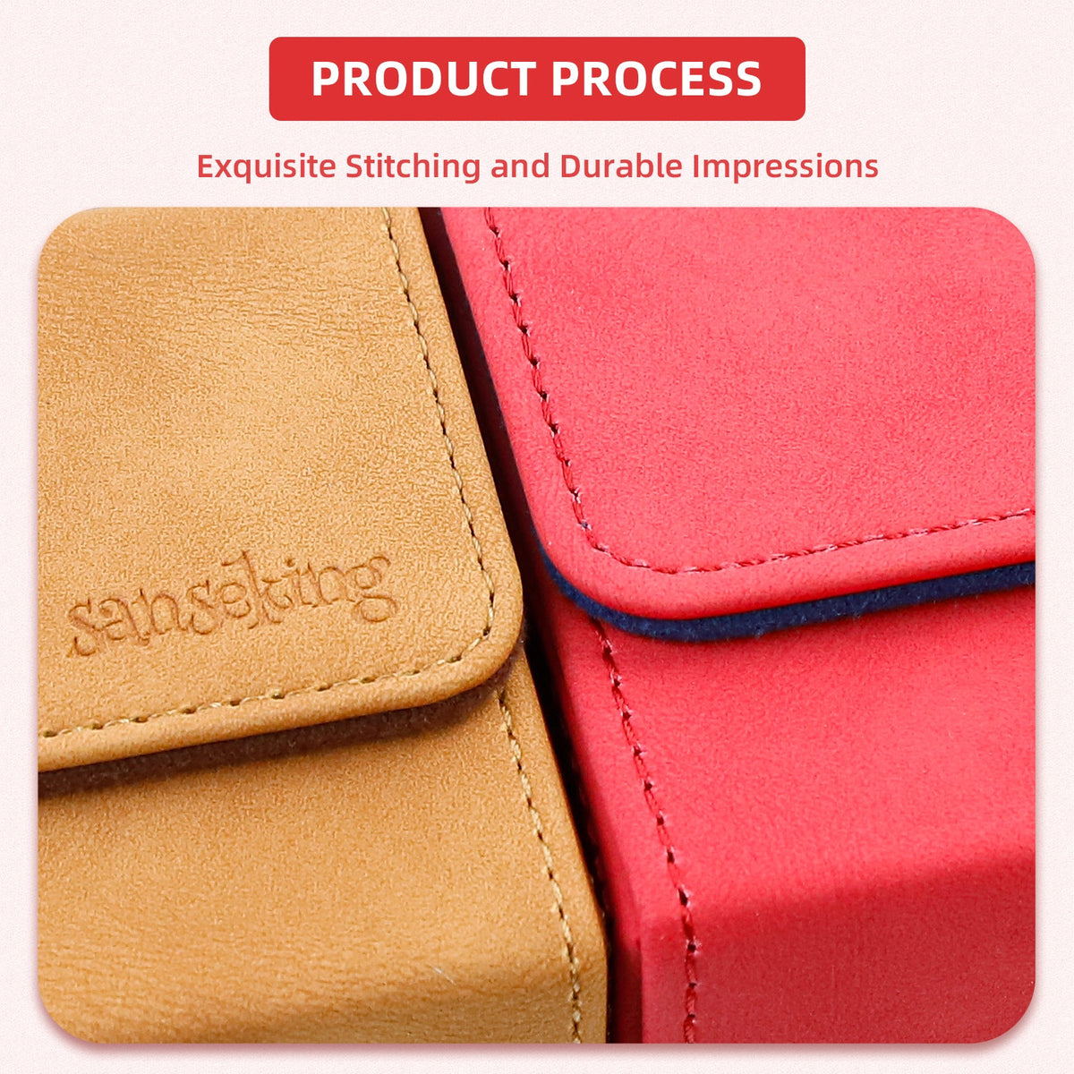 Leather Deck Box for TCG (Horizontal,Red)