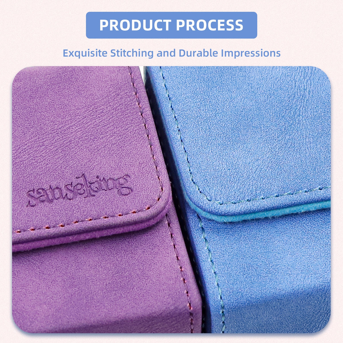 Leather Deck Box for TCG (Horizontal,Blue)