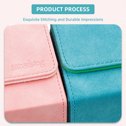 Leather Deck Box for TCG (Horizontal,Cyan)