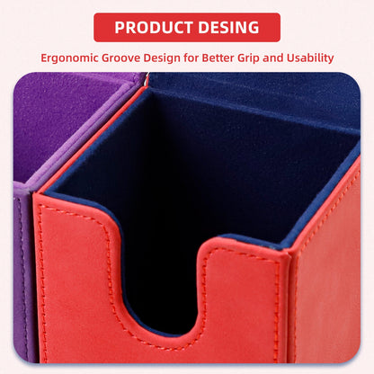 Leather Deck Box for TCG (Vertical,Red)