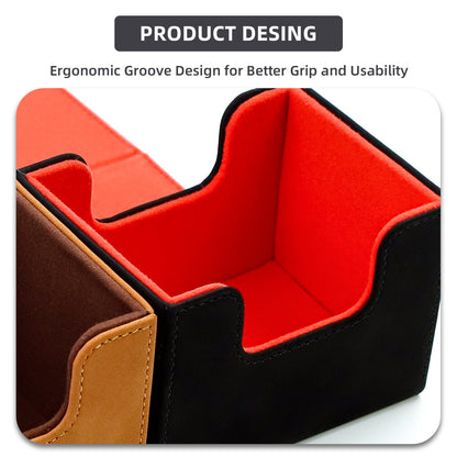 Leather Deck Box for TCG (Horizontal,Black)