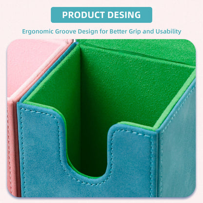 Leather Deck Box for TCG (Vertical,Cyan)