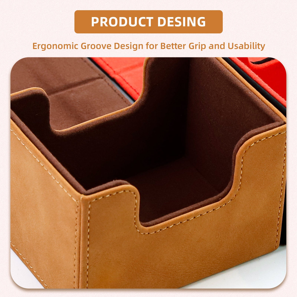 Leather Deck Box for TCG (Horizontal,Brown)
