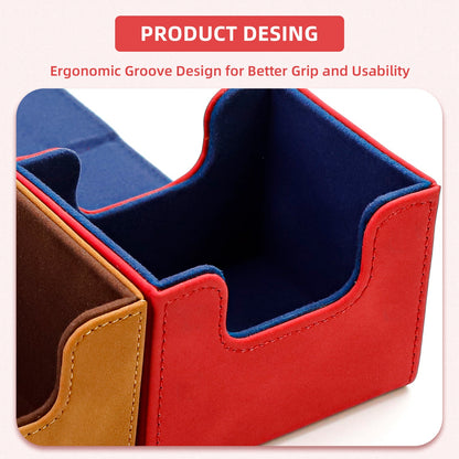 Leather Deck Box for TCG (Horizontal,Red)