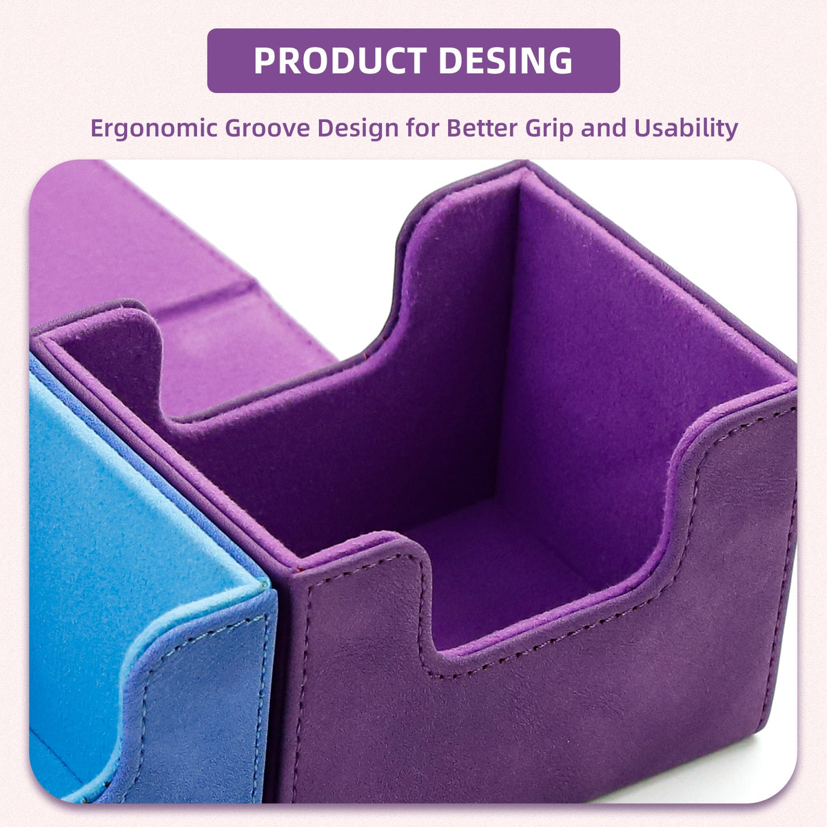 Leather Deck Box for TCG (Horizontal,Purple)