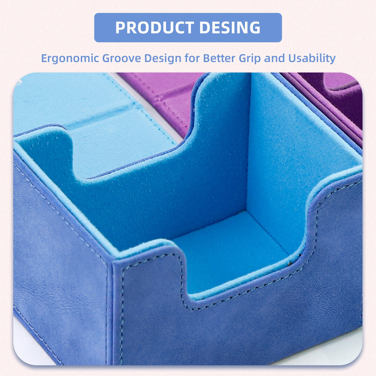 Leather Deck Box for TCG (Horizontal,Blue)