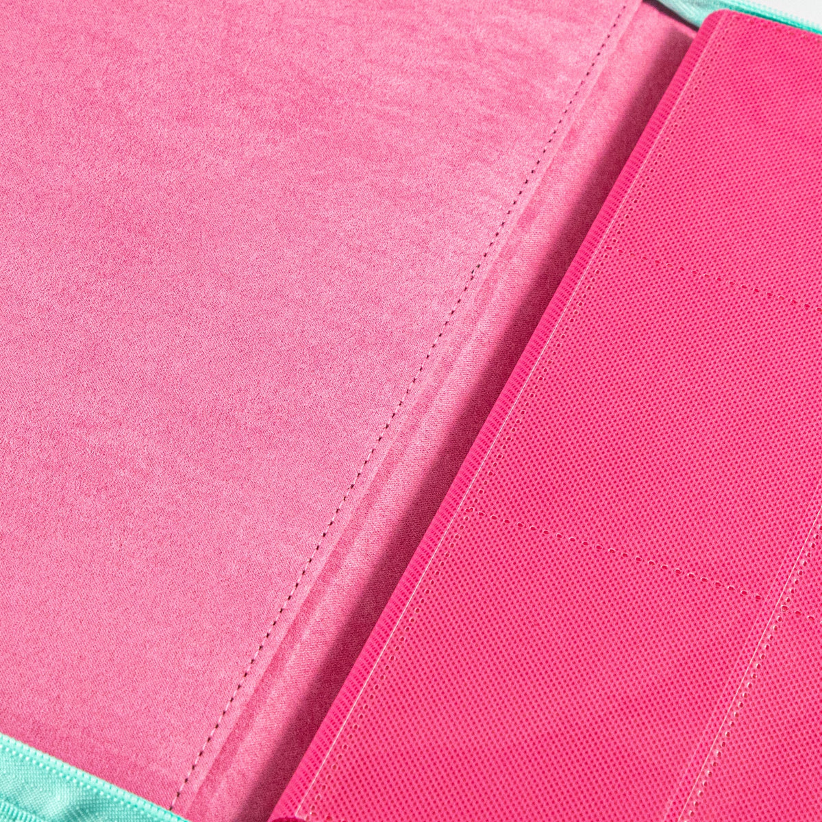 Coral Binder Series - PU Leather Zipper 9-Pocket Coral Red