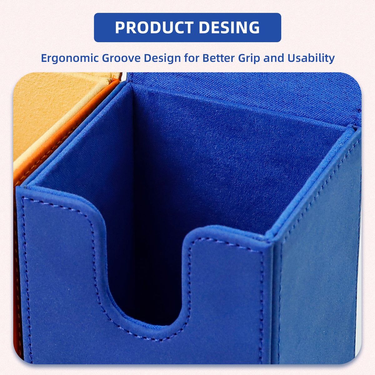 Leather Deck Box for TCG (Vertical,Dark Blue)