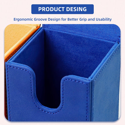Leather Deck Box for TCG (Vertical,Dark Blue)