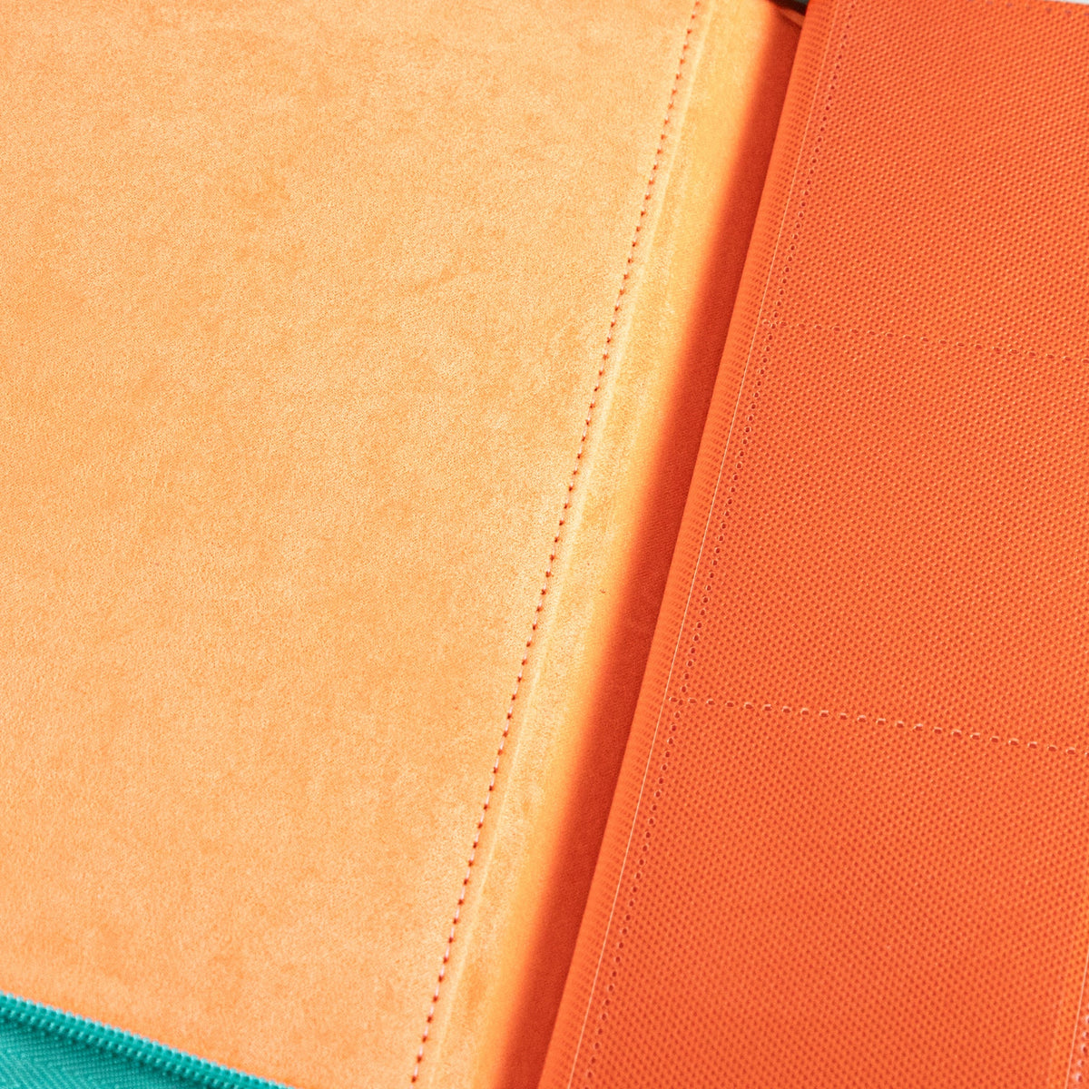 Coral Binder Series PU Leather Zipper 9-Pocket Coral Orange