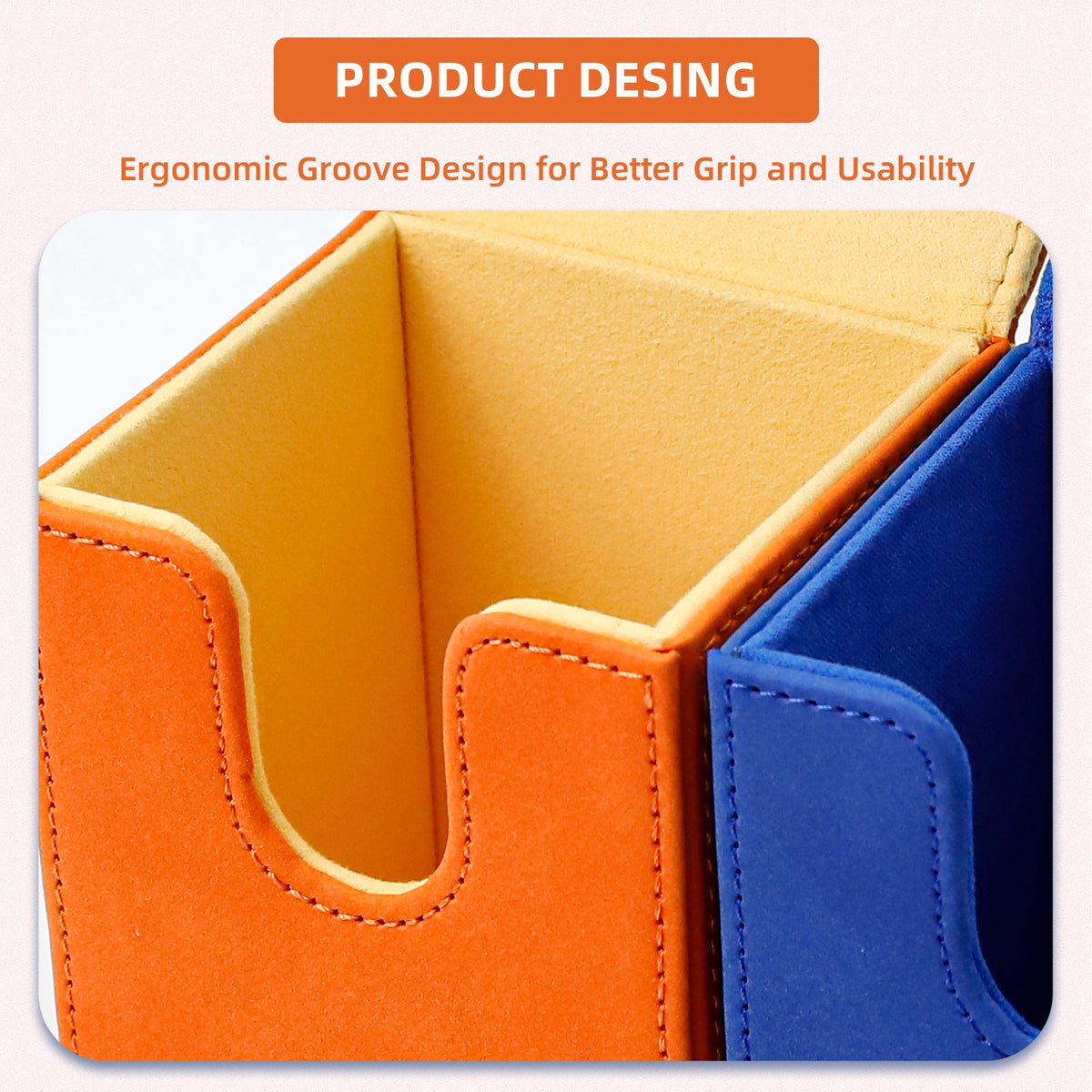 Leather Deck Box for TCG (Vertical,Orange)