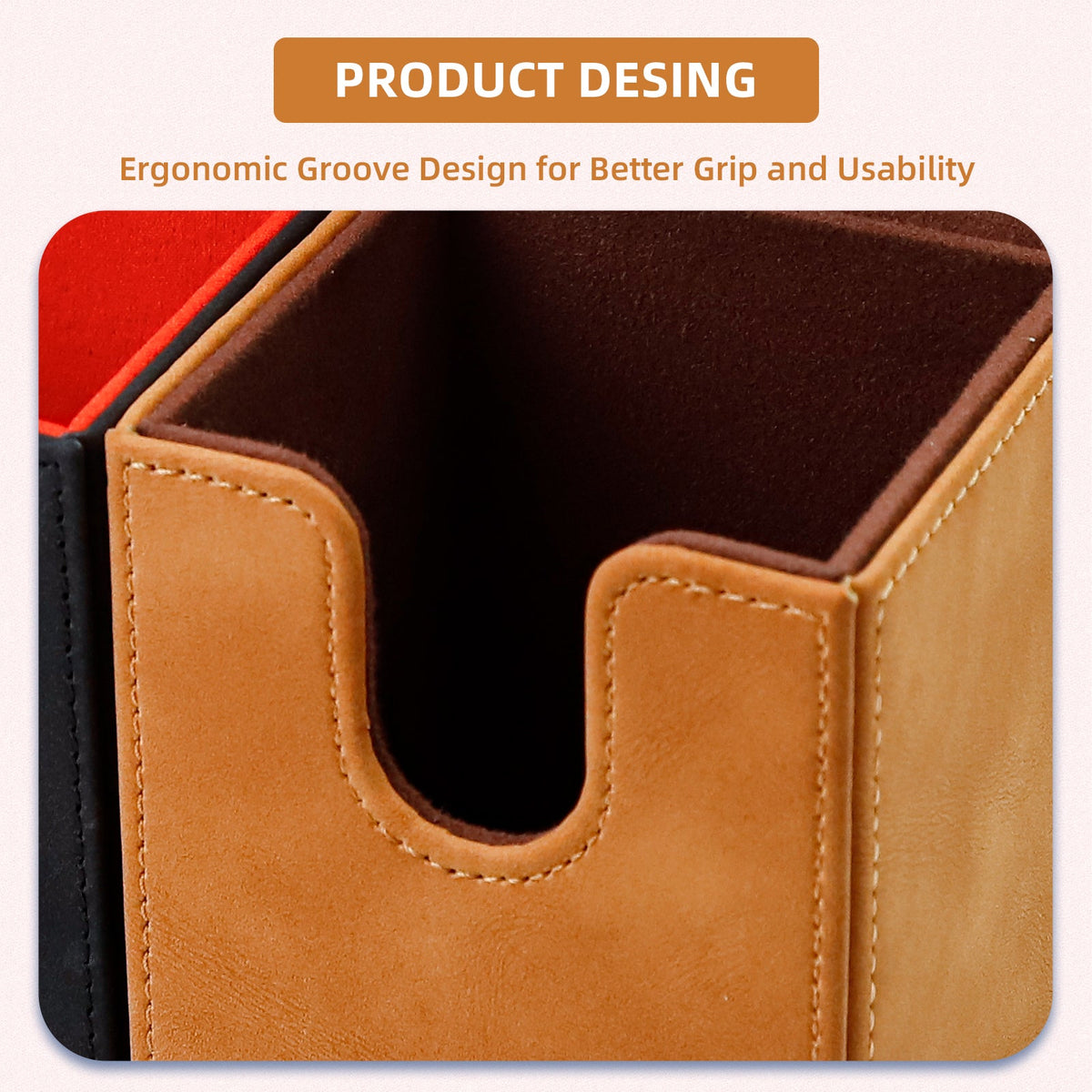 Leather Deck Box for TCG (Vertical,Brown)