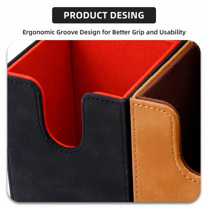 Leather Deck Box for TCG (Vertical,Black)