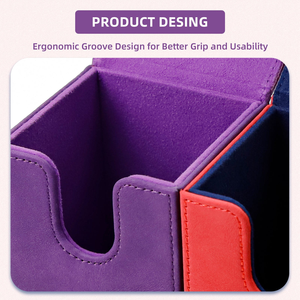 Leather Deck Box for TCG (Vertical,Purple)