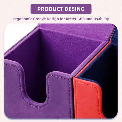 Leather Deck Box for TCG (Vertical,Purple)