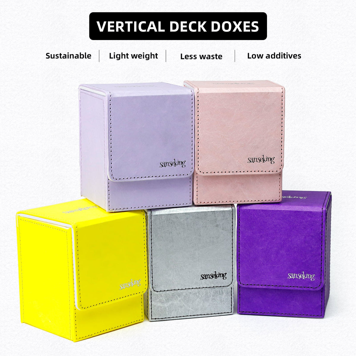 TCG Deck Box Fits 100+ yvek® (Vertical,Silver)
