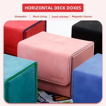 Leather Deck Box for TCG (Horizontal,Red)